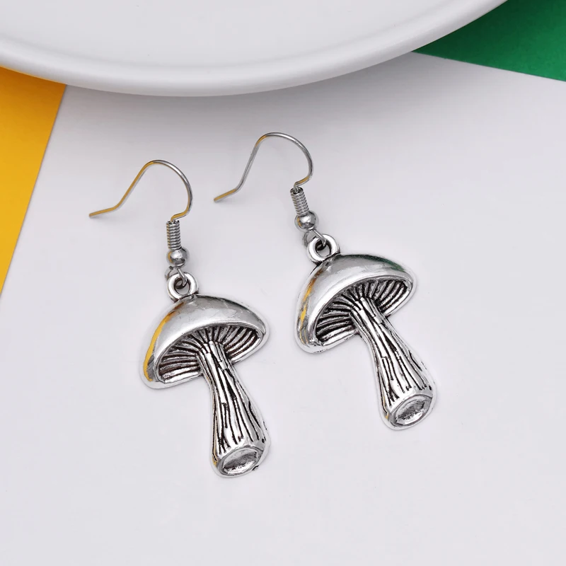 

Trendy Mushroom Shape Silver Plated Dangle Earrings for Women Girls Geometric Creative Drop Earrings Party Jewelry Gifts