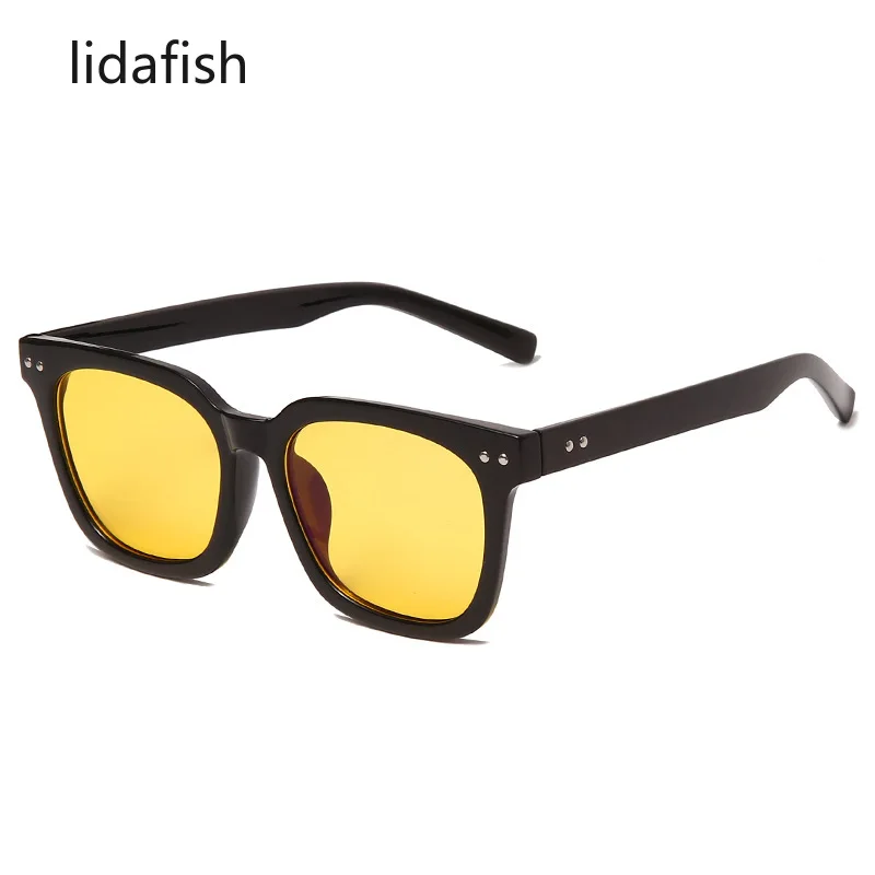 

Новые модные ретро солнцезащитные очки lidafish с квадратной оправой и рисовыми гвоздиками для мужчин и женщин, винтажные личные темпераментны...