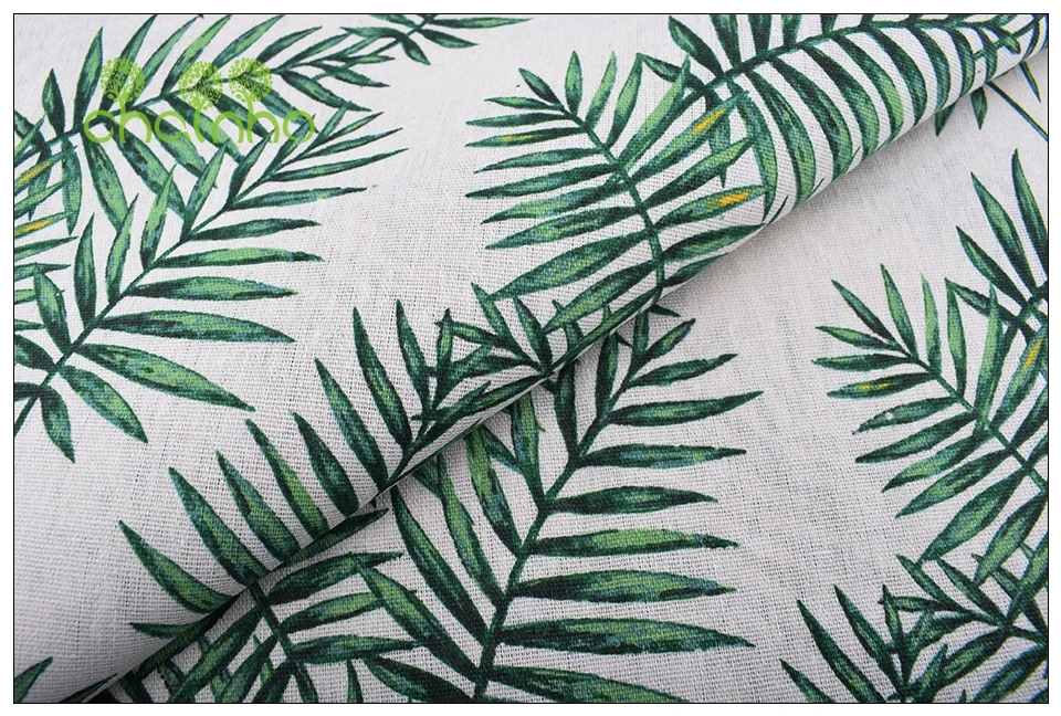 Chainho, серия Green Leaves, хлопковая льняная ткань с принтом для самостоятельного шитья и шитья дивана, скатерти, занавески, сумки, материал подушки