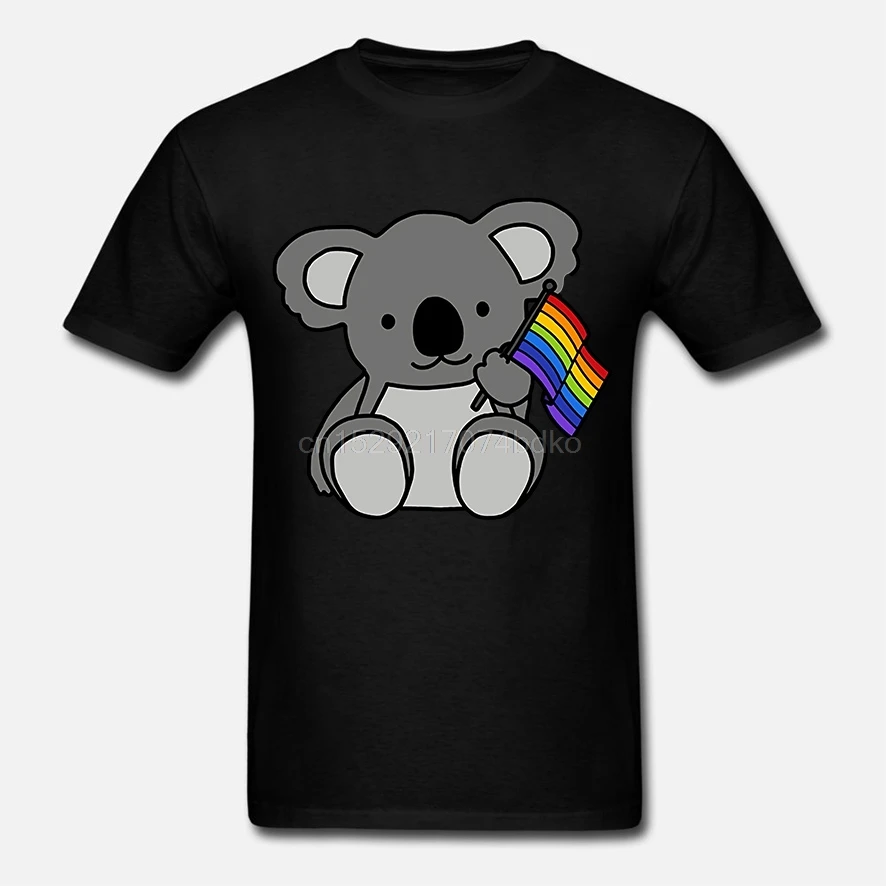 Радужный Флаг коала милый гей-секс-талисман Lgbt футболка для взрослых