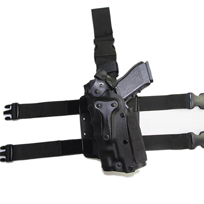 Black Drop leg set Чехол-кобура для ружья с левой и правой стороны для Glock 17 19 Beretta Colt Sig p226 Usp, универсальная кобура, Регулируемая посадка с тактическими огнями - Цвет: Black Drop leg set