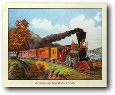 

Vintage Express Train Wall Decor American Picture Art Print Poster