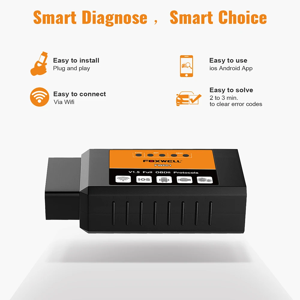 Сканер FOXWELL OBD2 ELM327 V1.5 WiFi OBD Автомобильный диагностический сканер | Автомобили и