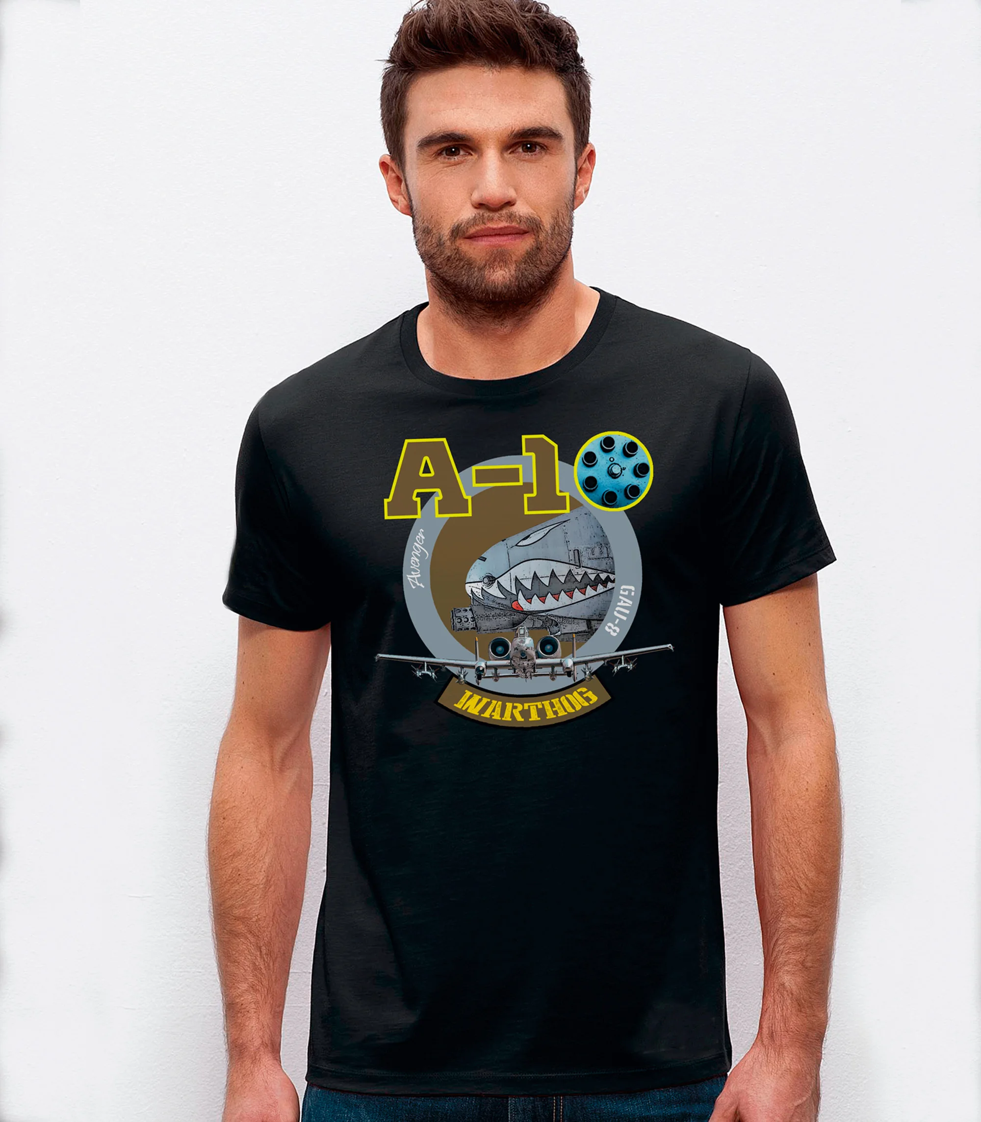 

Креативный дизайн A-10 кабана Штурмовик машина пистолет футболка с логотипом. Летняя хлопковая Футболка с О-образным вырезом короткий рукав ...