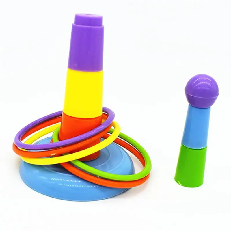 

Bird Toy Set Plastic Rings Training Parrot Intelligence Toy Height Adjustable Toss Ring Pet Parrot Toys Bird Supplies