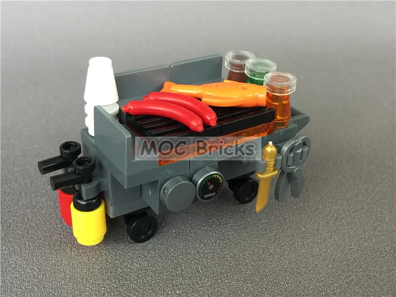 5 компл./лот кубики MOC сделай сам городской уличный поставщик пищи рыболовная