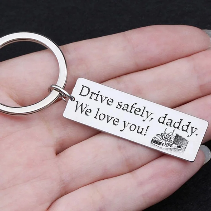 Брелок для автомобиля из нержавеющей стали прямоугольная подвеска Drive safe Daddy