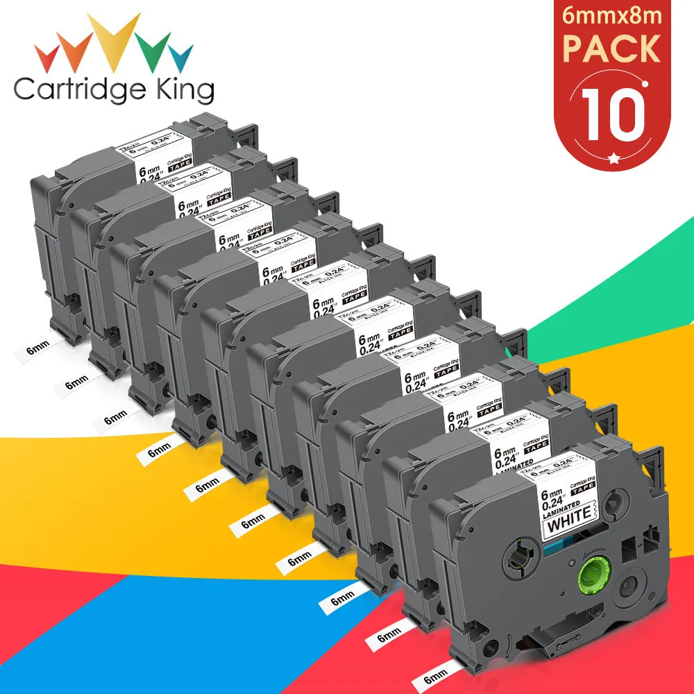 10PK 6 мм TZ 211 TZe-ламинированная лента совместимая с Brother P-touch TZ211 для этикеток принтом