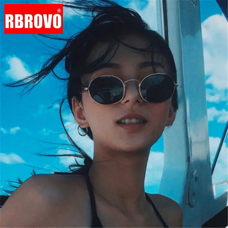 Очки солнцезащитные RBROVO в винтажном стиле UV400 для мужчин и женщин овальные