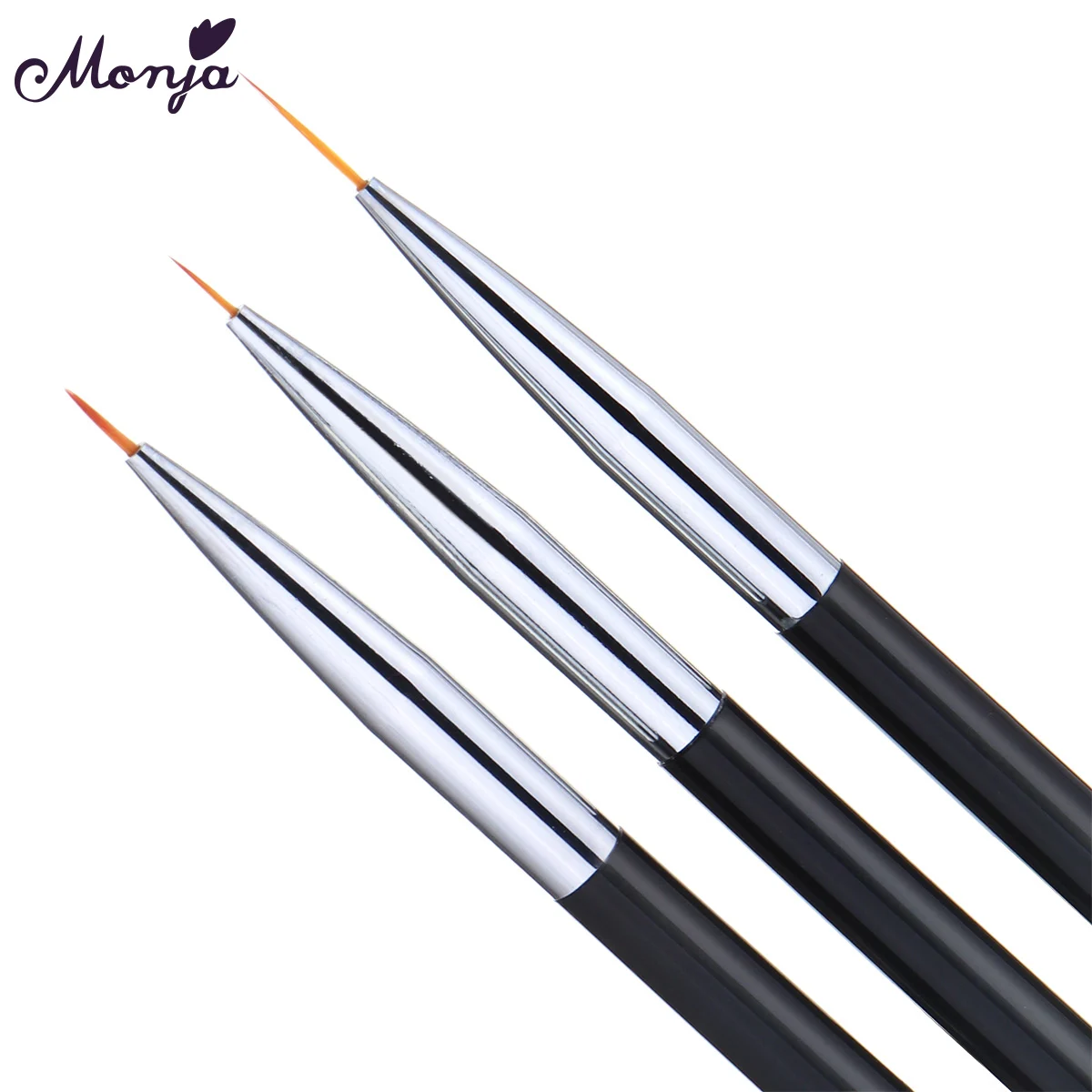 Monja 3 шт./компл. ручка со стразами для дизайна ногтей французские линии полосы