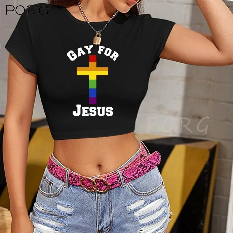 Женская футболка с принтом Иисуса для геев летняя модная женская в стиле