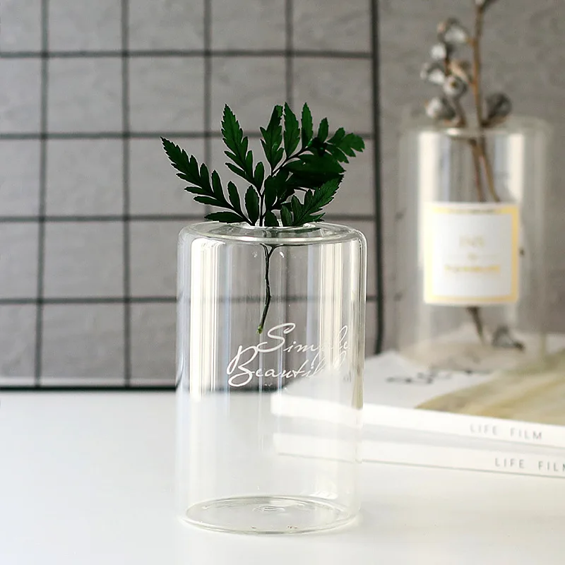 Европейские прозрачные стеклянные вазы прозрачная настольная стеклянная ваза