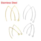 20 шт.лот золотистые гипоаллергенные серьги из нержавеющей стали V-образной формы, крючки, застежки, проволока для рукоделия, фурнитура для изготовления ювелирных изделий своими руками