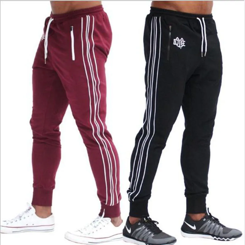 Мужские спортивные штаны для фитнеса и бега быстросохнущие хлопковые