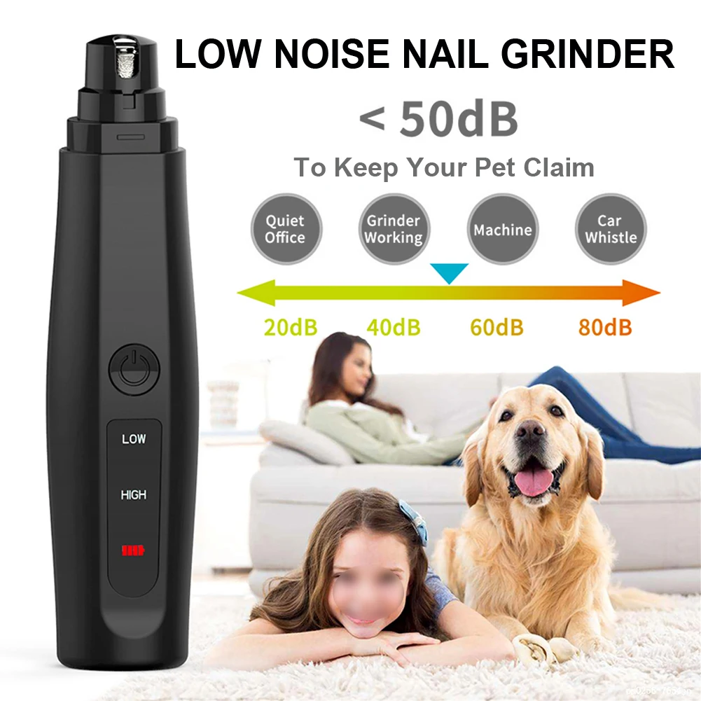 

Dog Nail Pet Nail Clipper Grinders Pet Nail Clippers Quiet USB Charging Electric Dog Cat Paws Nail Grooming Trimmer Tools