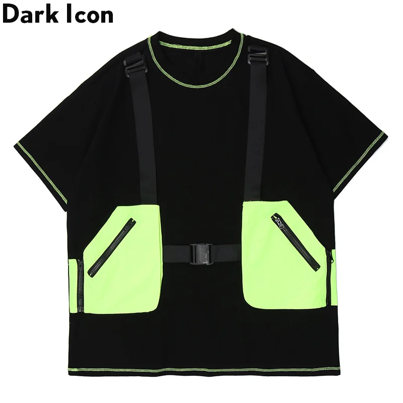 Футболка со съемными карманами Dark Icon мужская и женская летняя уличная мода