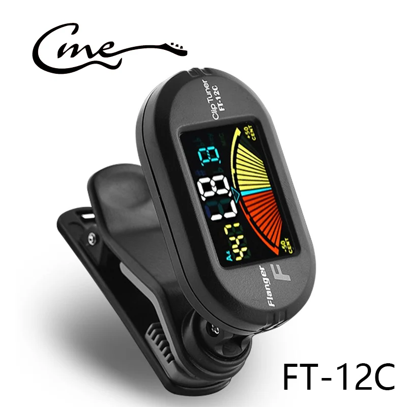 

Flanger Clip-on Guitar Tuner Rotatable Digital Tuner LCD Chromatic Display for Guitar Bass Ukulele Violin Accessories FT-12C