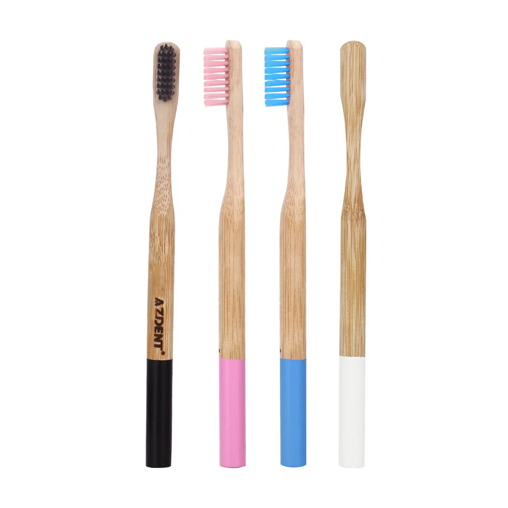 4 шт. вкладышей из бамбукового угля Зубная щётка деревянная ручка Защита