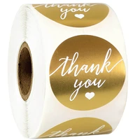 1 5 inch gold round thank you stickers labels waterproof stationery sticker korean gold foil paper sealing label sticker