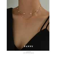 vintage natural pearl necklace for women short necklace clavicle chain new normcore necklace women choker necklace pendant