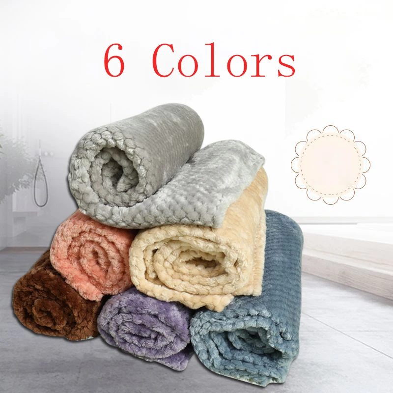 

1pc Solid Color Pet Blanket Teddy Dog Quilt Dog Special Blanket Cat Autumn Winter Sleeping Mat Soft Warm Dog Nest Cushion