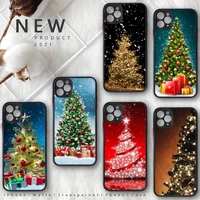 merry christmas new year tree phone case matte transparent for iphone 7 8 11 12 plus mini x xs xr pro max cover