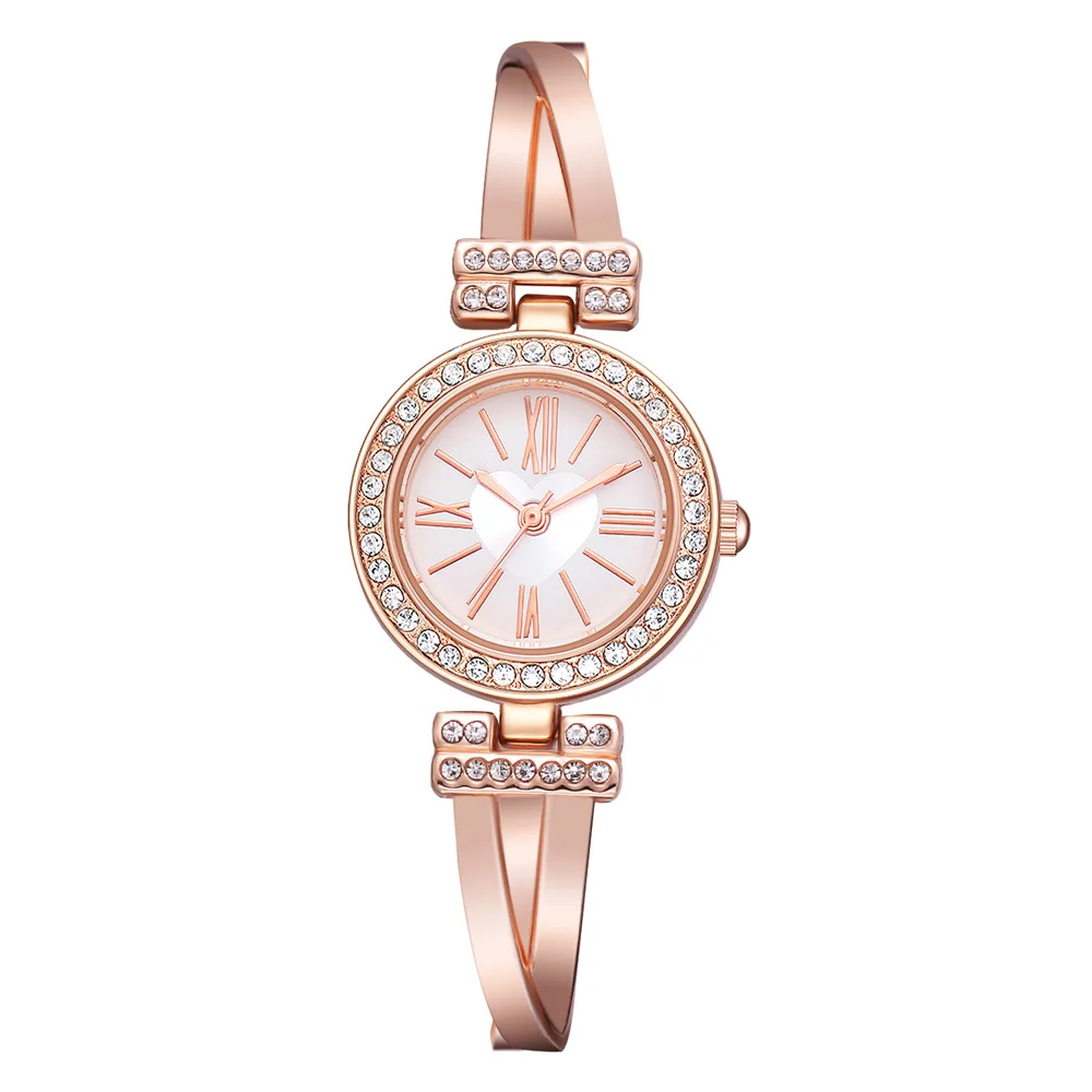 

Fashion Women Bracelet Watch Minimalism Rhinestone Golden Sliver Stainless Steel Wrist Watch For Ladies Gift Relogio Feminino