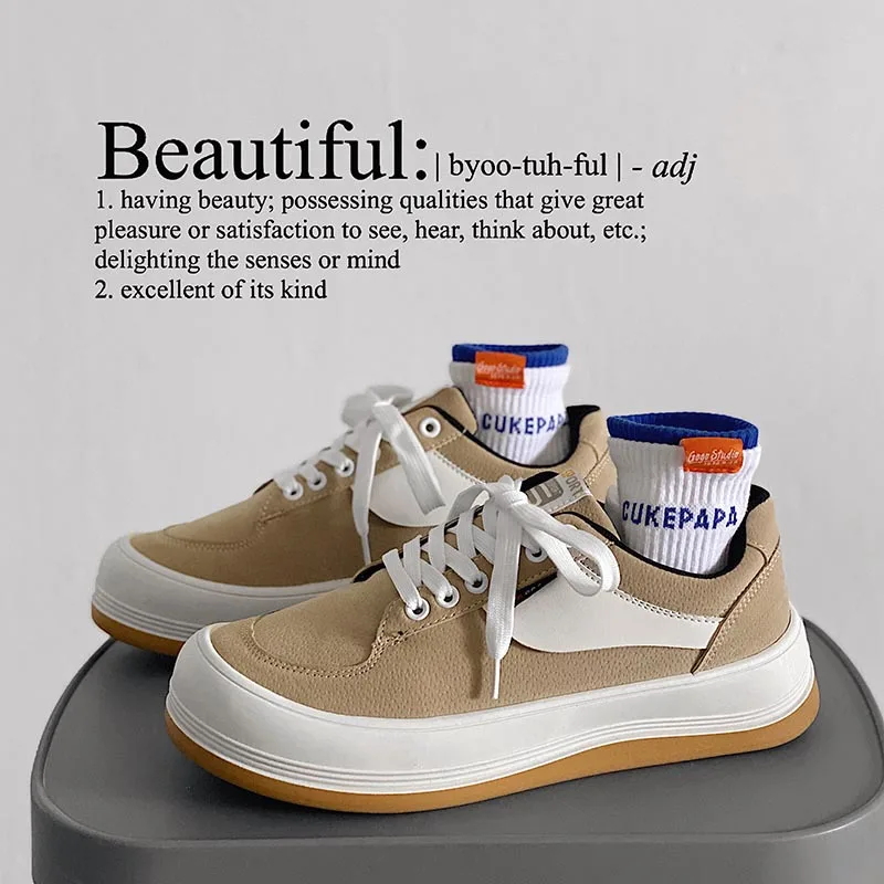 

Men 's Shoes Board Shoes Style Student Shoes Casual 's Men Sneakers Fashion Sneakers 2020 Autumn and Winter Rubber Lace -up