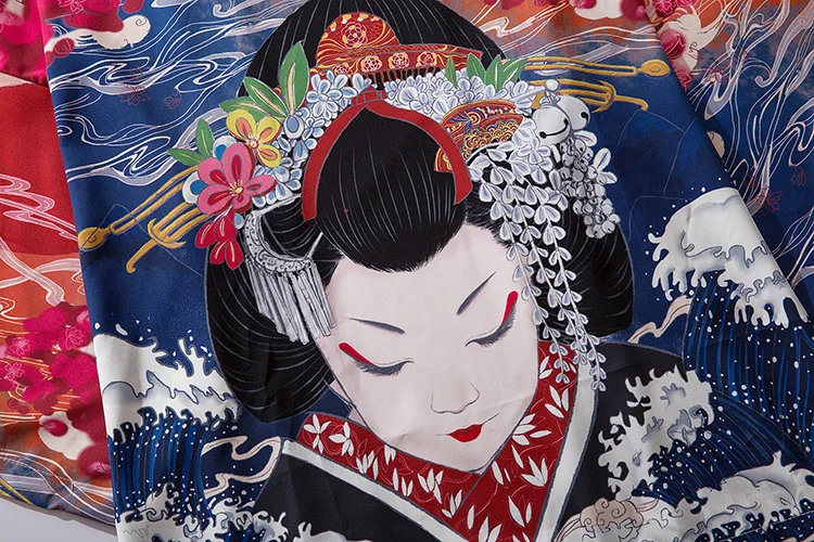 

Traditional japanese kimonos loose printed blouse and tops kimono fashion summer beach kimono Male Yukata Kimono