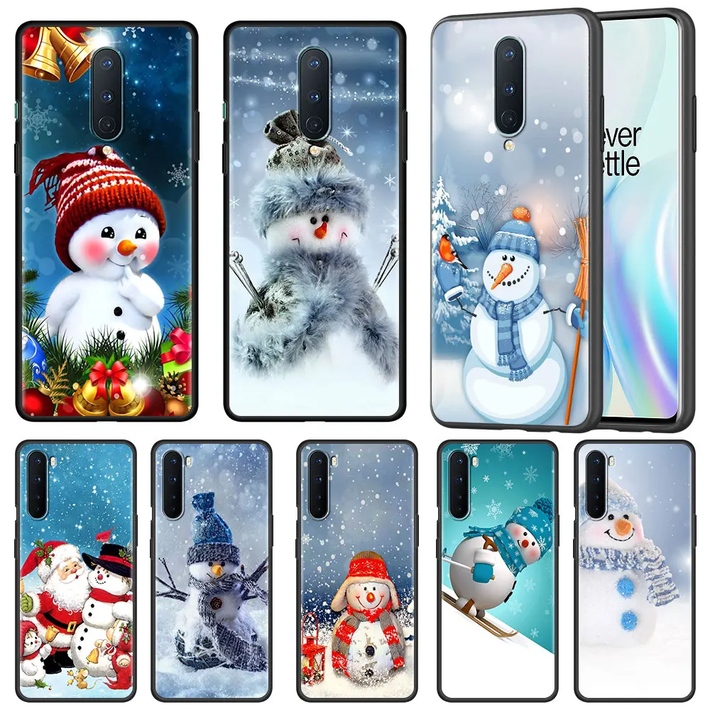 

Merry Christmas Snowman Fitted Case For OnePlus 8T 8 Nord N10 9 7 Pro 9R N100 N200 6 6T 7T Nord CE 2 5G Tpu Soft Phone Cover