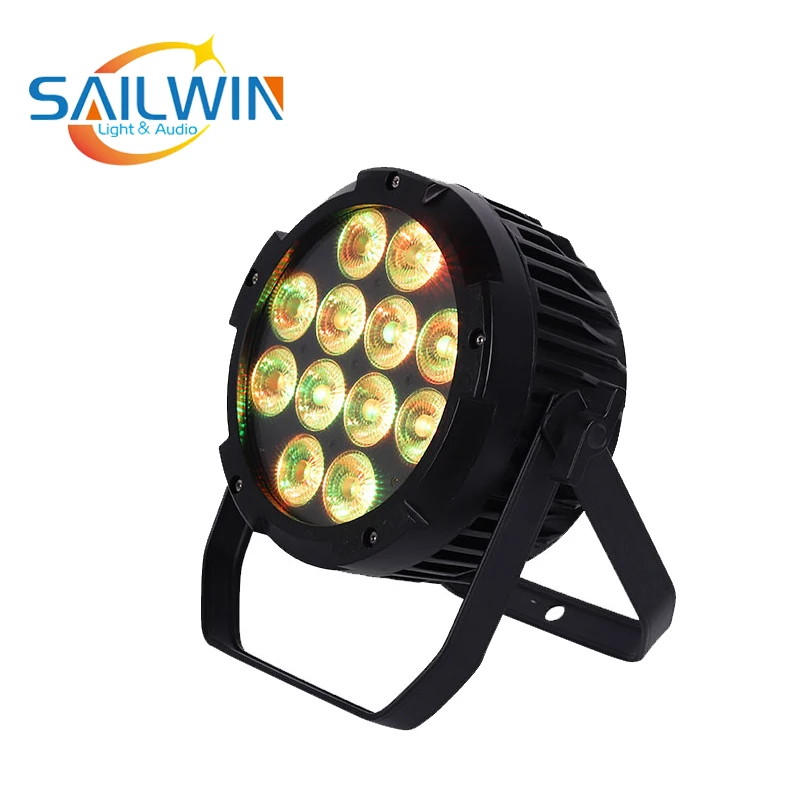 Фото 4X Лот совсем не вентилятор Алюминиевый беспроводной LED Par Can 12*18 Вт 6в1 RGBAW UV LED Par свет DMX сценический свет Par проектор с Powercon №4
