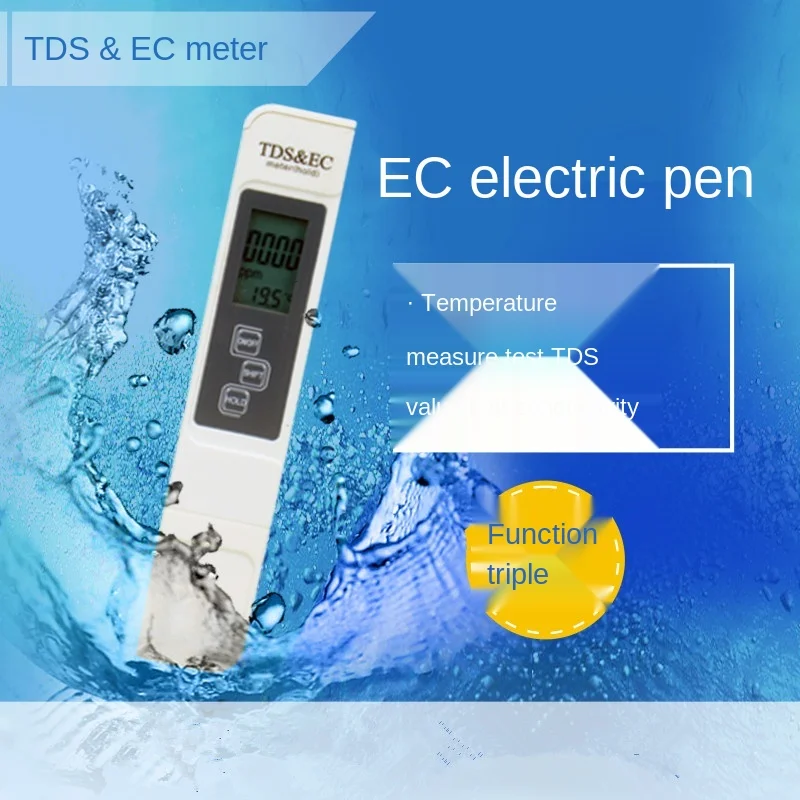 3-кнопочный зонд TDS Качества Воды Тесты ручка EC проводимость с Температура