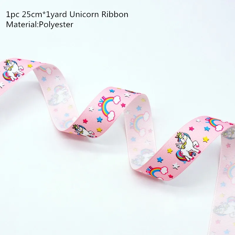 Ribbon A Вечерние ободки с единорогом для девочек, ободок для волос с русалочкой, лента с единорогом, бант для волос, аксессуары для дня рождения, Детские вечерние украшения - Цвет: Ribbon A