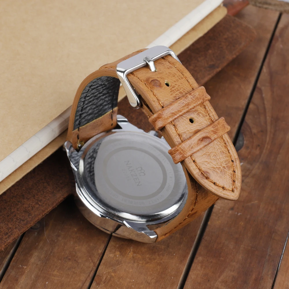 New Genuine Leather Retro Ostrich Pattern Watchbands18mm 20mm 22mm 24mm Black Coffee Brown Yellow Matte Leather Watch Strap