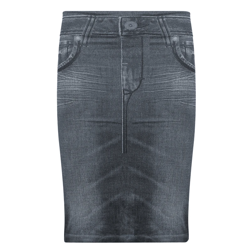 Юбка-карандаш средней длины из искусственных джинсов женская модная облегающая