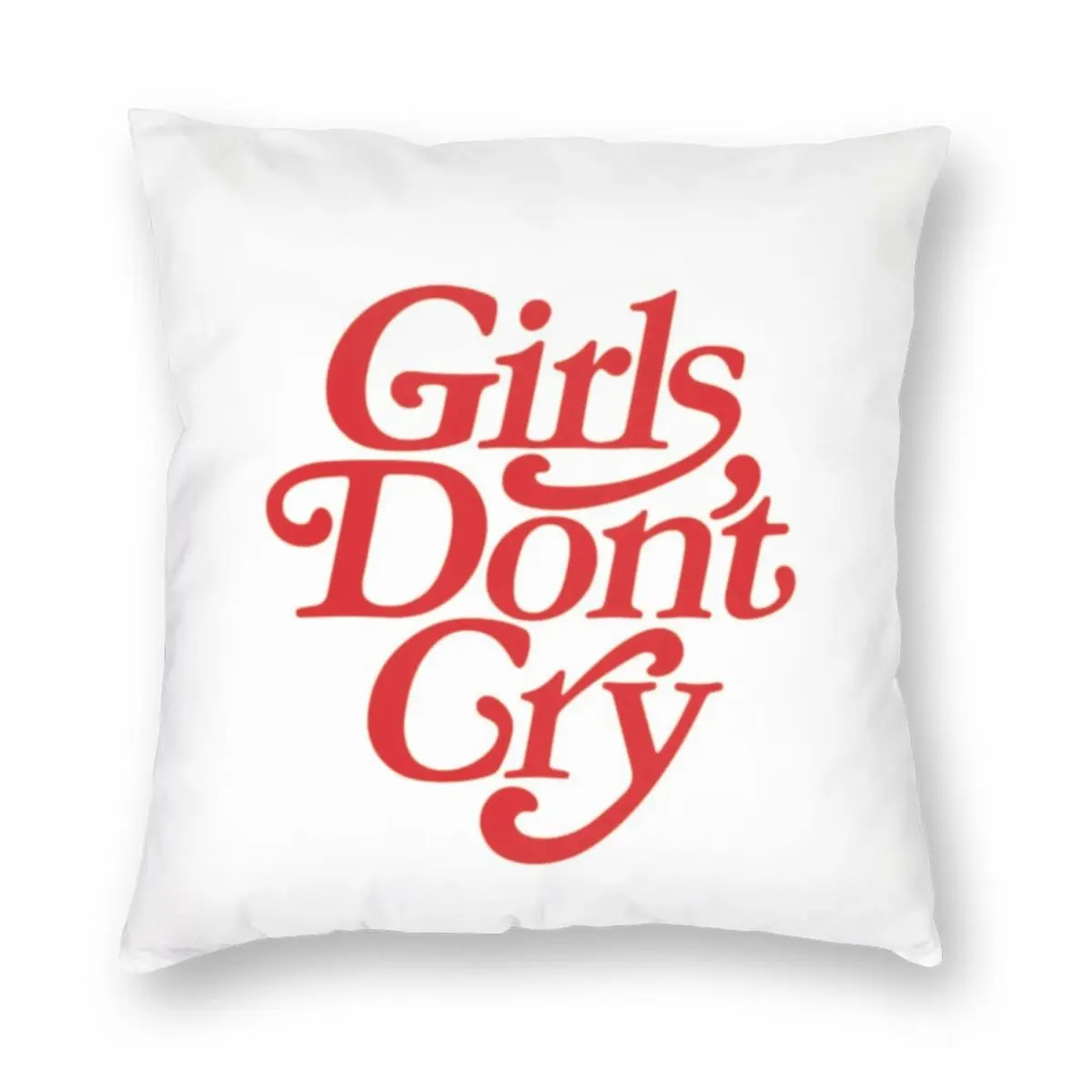 

Girls Don't Cry Square Pillowcase Polyester Linen Velvet Pattern Zip Decorative Throw Pillow Case Bed Cushion Cover 45x45