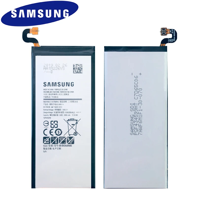 Оригинальная батарея samsung EB-BG928ABE для samsung GALAXY S6 edge Plus SM-G9280 G928P G928F G928V G9280 G9287 плюс S6edge+ 3000 мАч