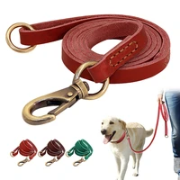 150cm strong pet dog leash real leather dogs lead rope large dogs walking running leashes for pitbull german shepherd s m l