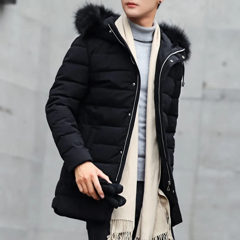 Port &amp Lotus мужская куртка с капюшоном карманами зимняя теплая меховым воротником