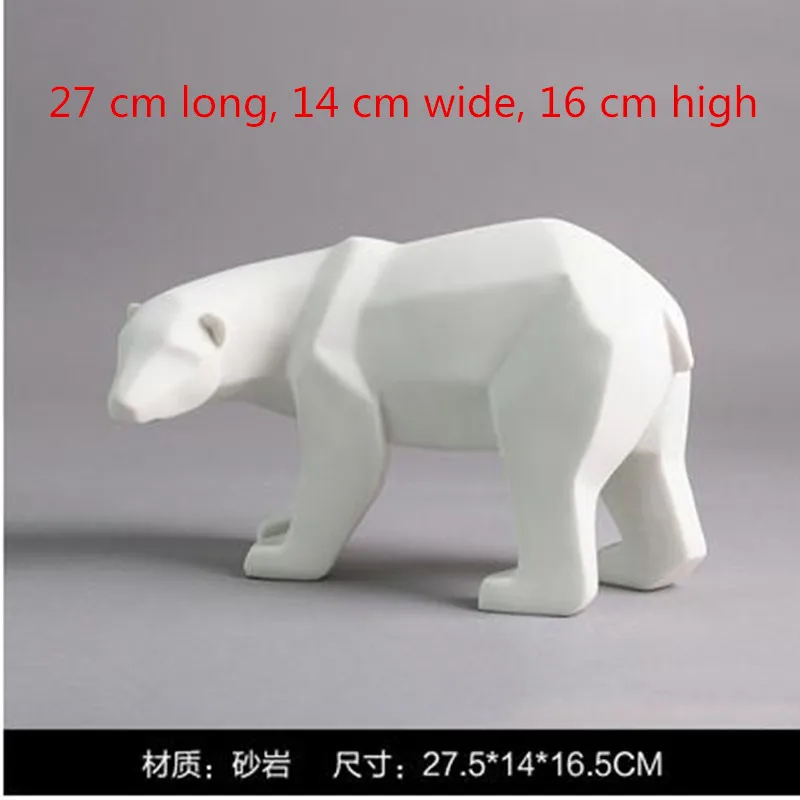 

American modern cute ceramic polar bear crafts, geometric animal ornaments, home office desktop Christmas decoration gifts