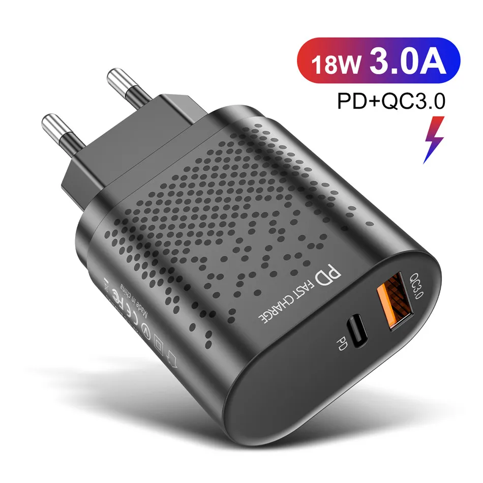 

Зарядное устройство LUPWAY USB, 36 Вт, QC 3,0 PD 3,0, USB Type-C, быстрое зарядное устройство для iPhone, Xiaomi, Huawei, портативный адаптер для быстрой зарядки