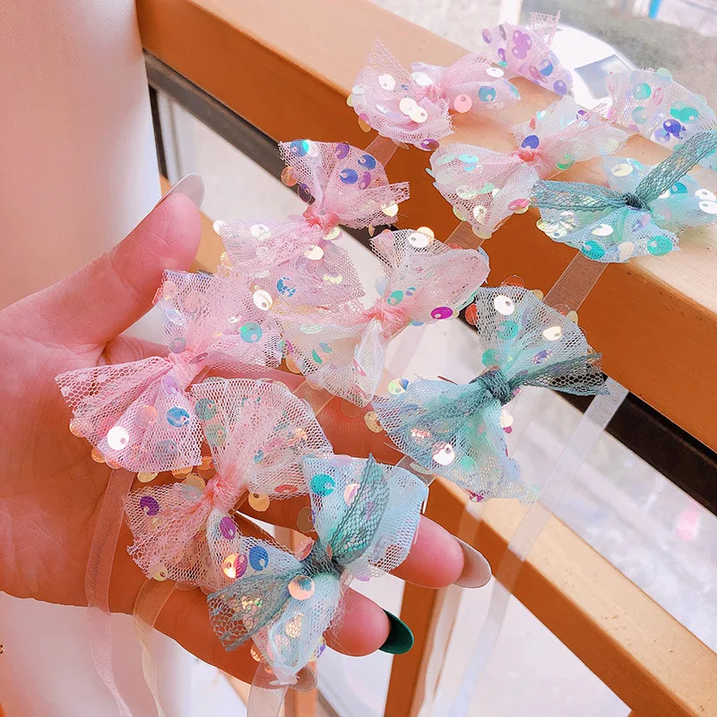 20 м в рулоне сетчатая лента с блестками для маленьких девочек повязка на голову