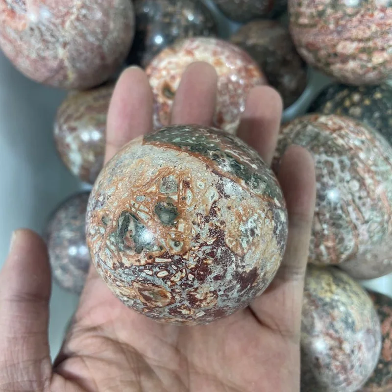 

Leopard print stone ball, play ball, decorative ball, rose home decoration