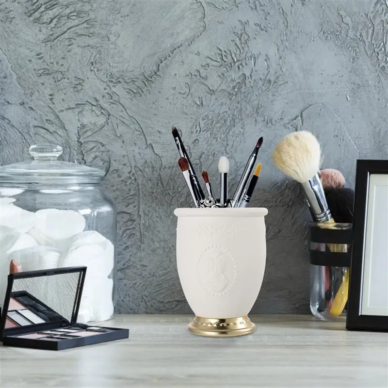 

1pc Makeup Brush Cup Cosmetic Container Exquisite Creative Acrylic Desktop Organizer Brush Holder