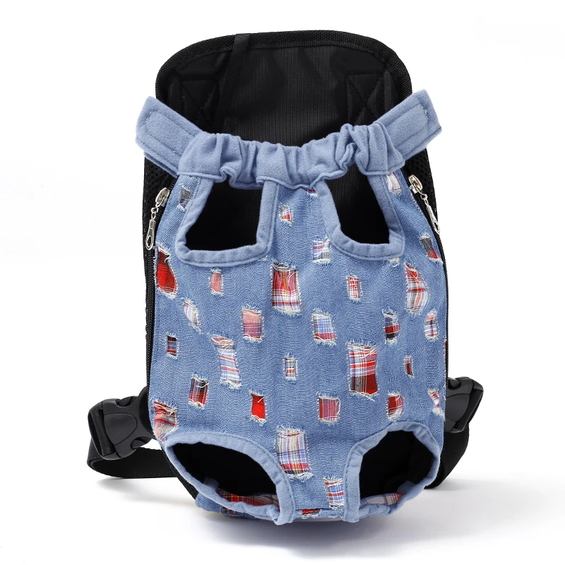 

Pet Bag Dog Mesh cloth and canvas carrying backpack Velcro zipper design Breathable carrying Outdoor travel Tote Bag for dogs
