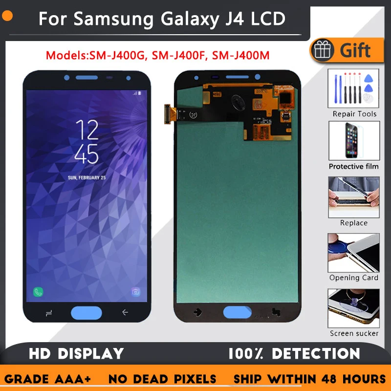 

Super AMOLED For Samsung Galaxy J4 SM-J400F J400G/DS LCD Display Touch Glass Screen Digitizer Assembly Replacement