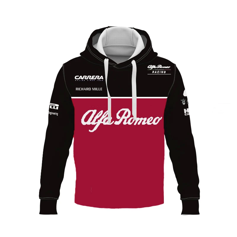 

Alfa Romeo F1 Racing Fan Hoodie Formula 1 Top Jersey Men's Hoodie Shirt Clothing 2021 Season Racing Commemorative Clothing 2021