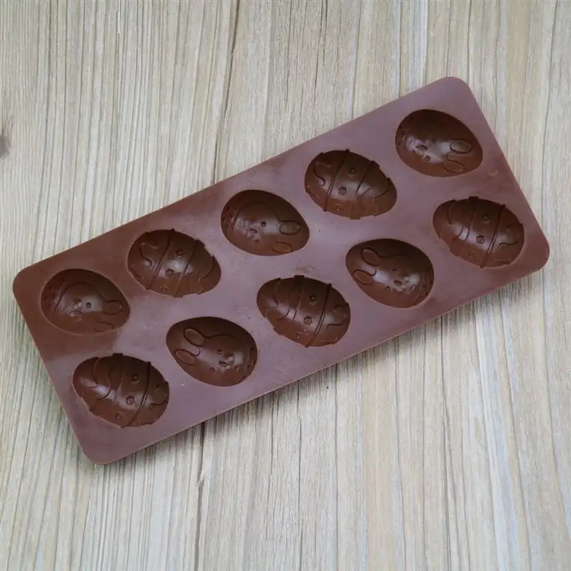 

Easter Ice Mold Reusable Silicone 10 Grids Egg Shape Chocolate Mold Baking Mold Cookie Mold Pastry Modelling Tools