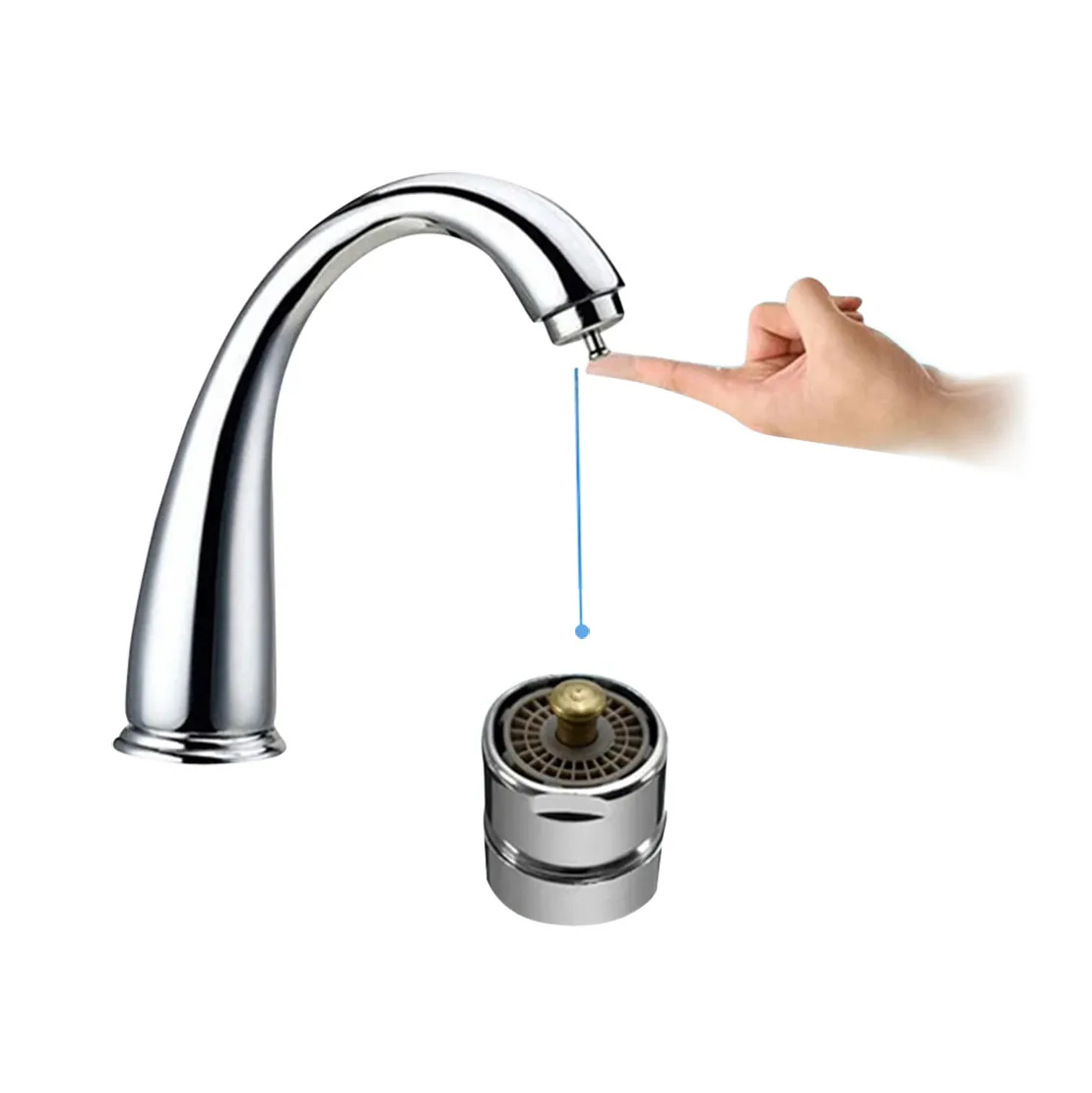 

Water Saving Tap Aerator Valve One Touch Control Faucet Aerator Male Thread 23.6mm Bubbler Purifier Kitchen Accessories z0107