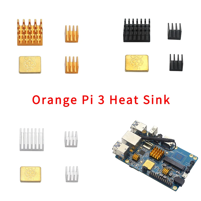 4 шт. оранжевый Pi 3 алюминиевый радиатор Охлаждающая подставка комплект